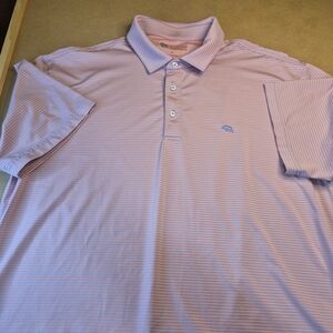 Onward Reserve Pink And Gray Striped Short-Sleeve Polo 3309/394